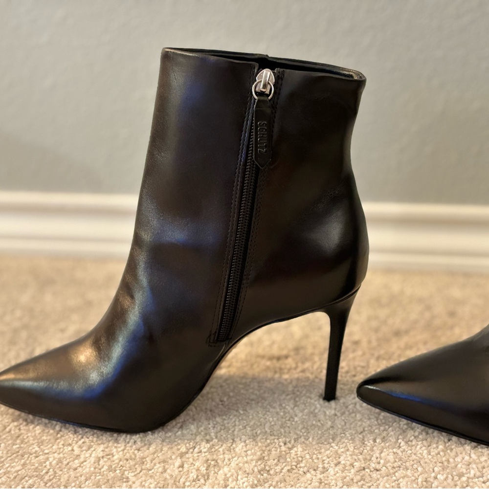 Schutz Mikki Black Heeled Booties